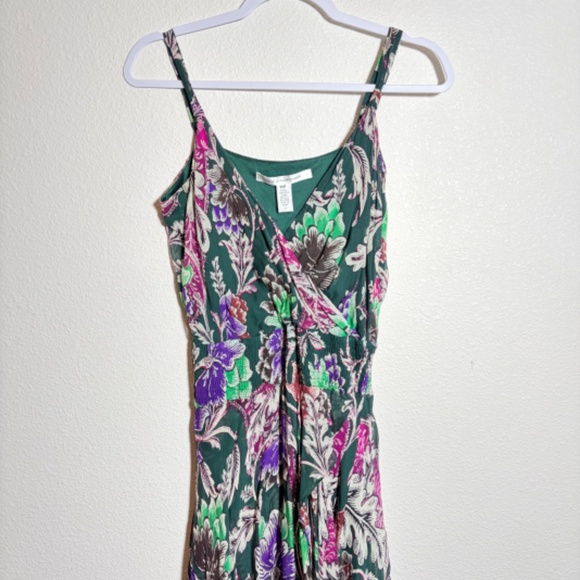 Diane Von Furstenberg Silk Fiesta Green Dress SIZE 6 - Picture 14 of 14